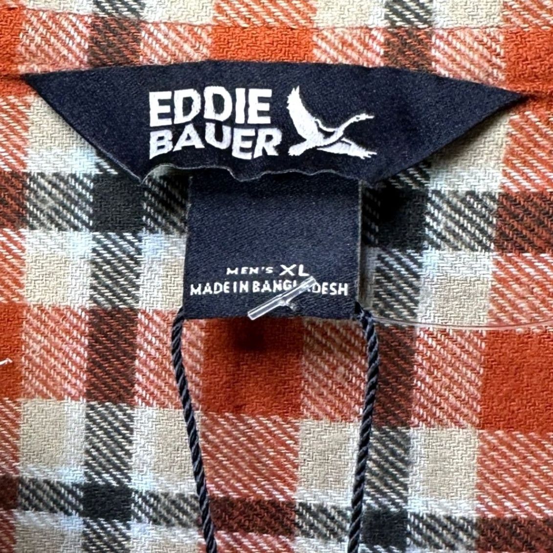 Eddie Bauer Eddie Bauer Flannel Shirt Mens XL Orange Gray Plaid Button Up 100% Cotton NEW Size US XL / EU 56 / 4 - 6 Thumbnail