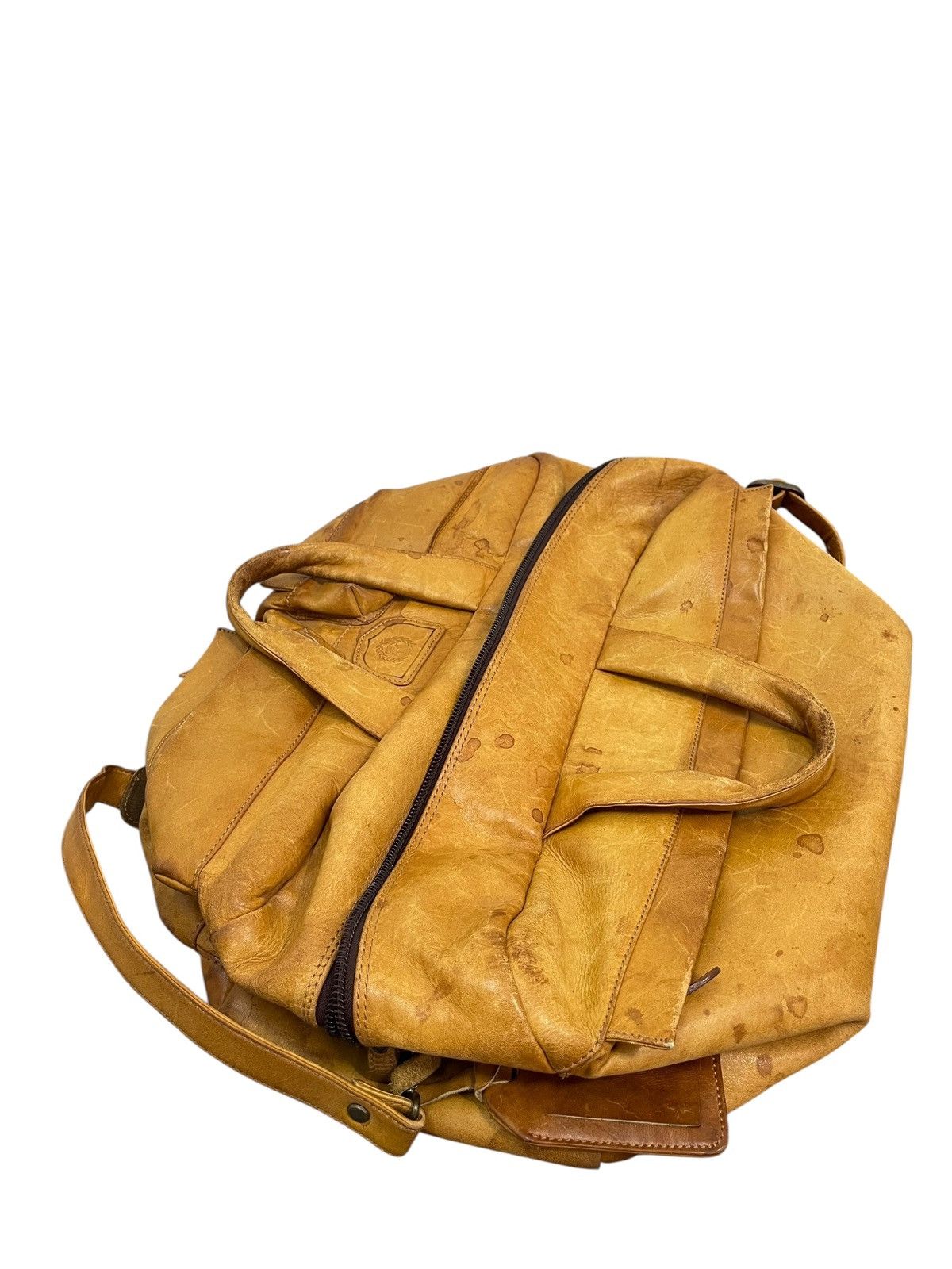 Genuine Leather Full Leather Beauty Patina Vtg TR Travel Duffle Bag 7🟩 Size ONE SIZE - 19 Thumbnail