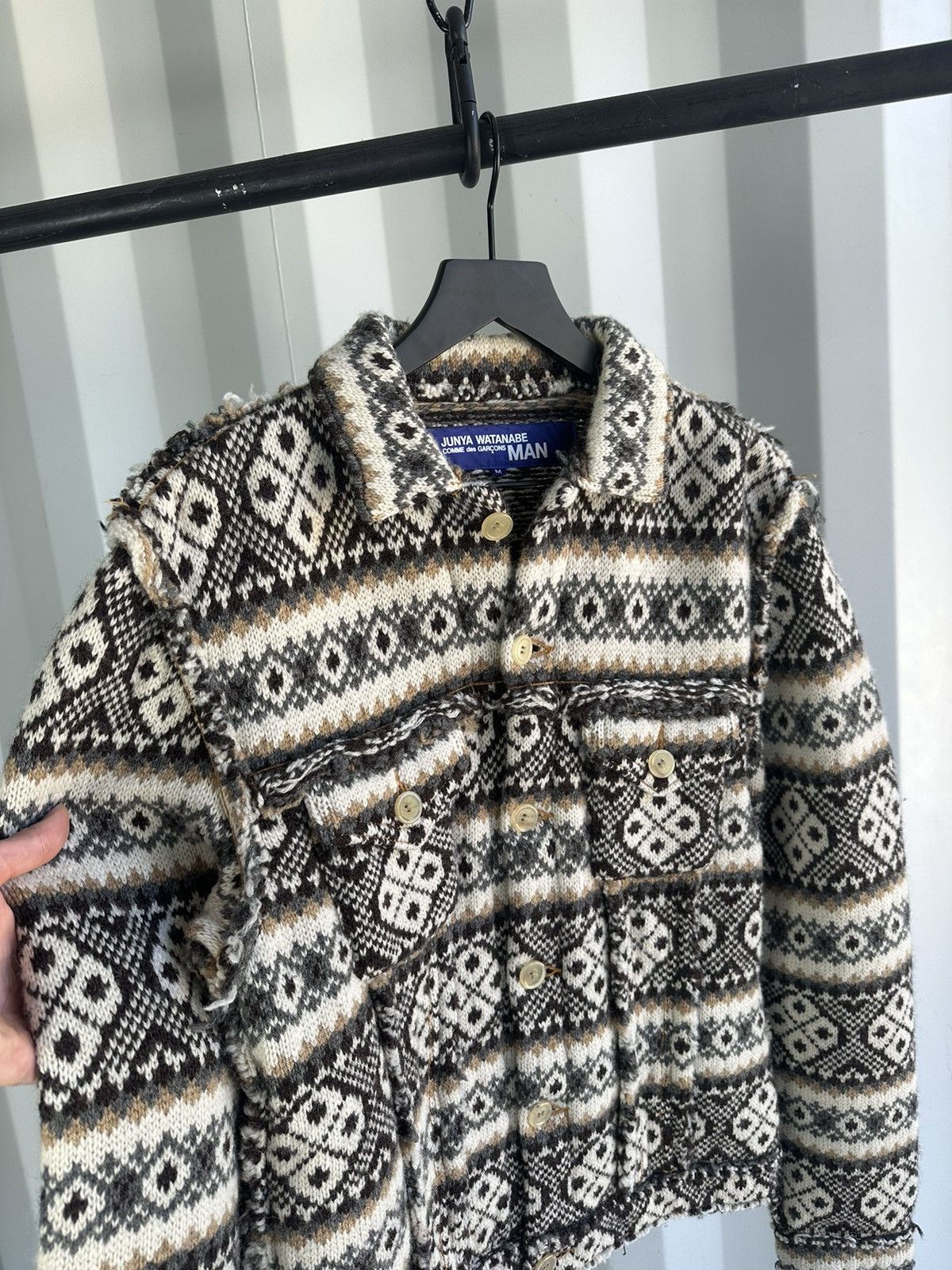 Comme des Garcons Heavy Knit Trucker Jacket Size US M / EU 48-50 / 2 - 5 Thumbnail