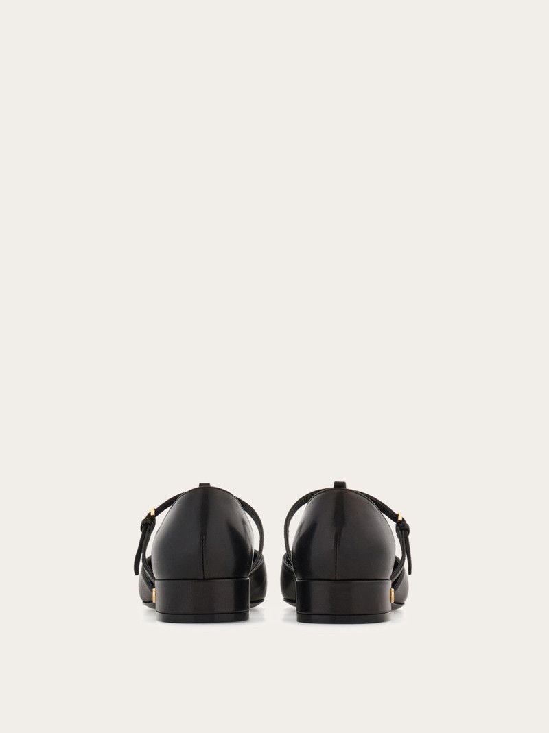 Salvatore Ferragamo o1s1rm1225 T-strap Ballet Pumps in Black Size US 10 / IT 40 - 4 Thumbnail