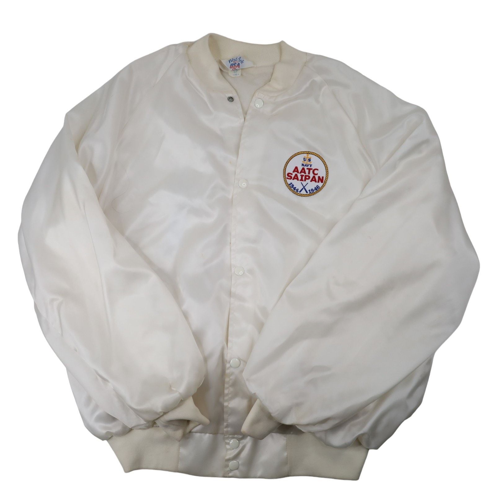 Vintage Vintage USNTS US Navy Fightin Blue Jackets Satin Jacket Size US XXL / EU 58 / 5 - 2 Thumbnail