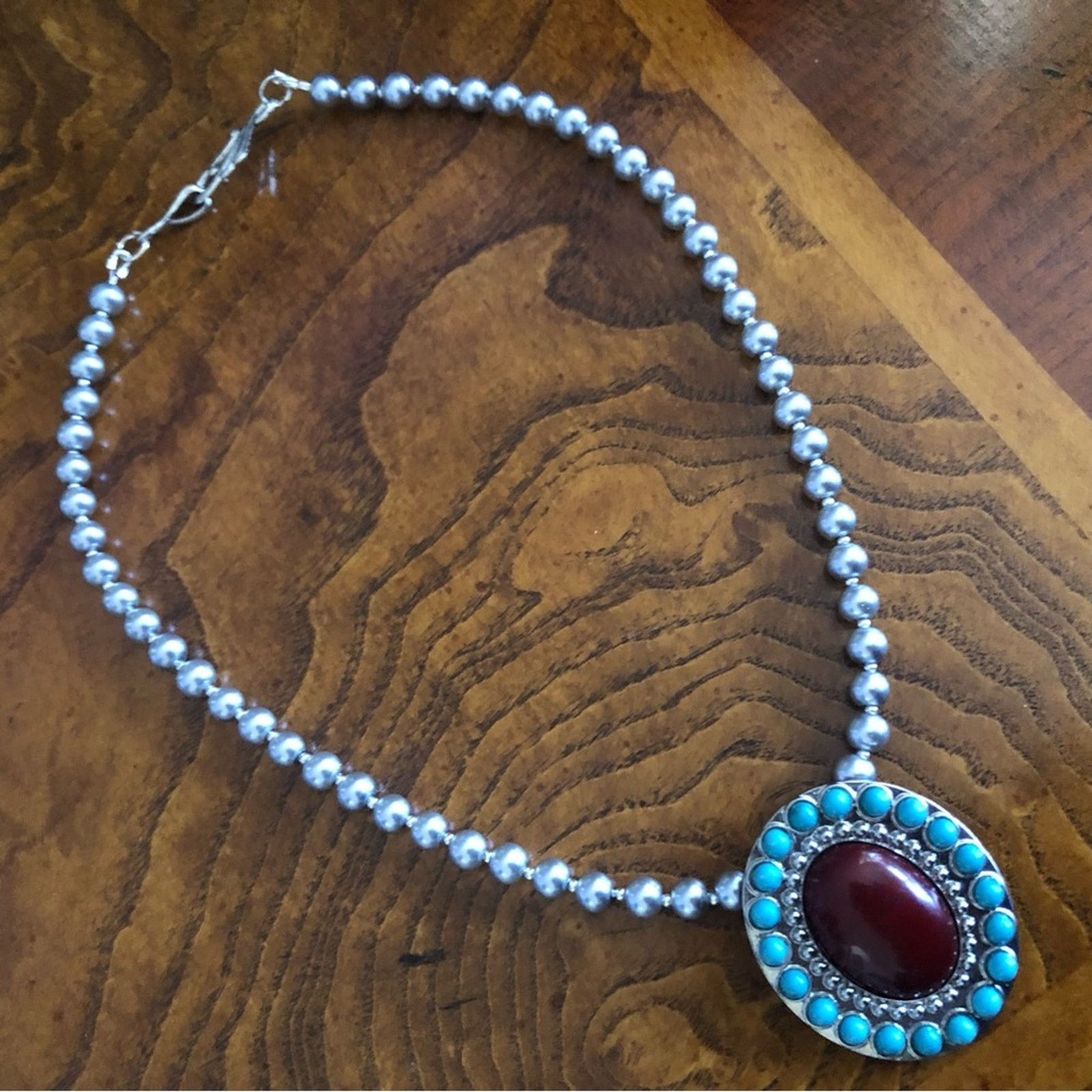 Handmade Handcrafted repurpose vintage southwest Pearl necklace Size ONE SIZE - 8 Thumbnail