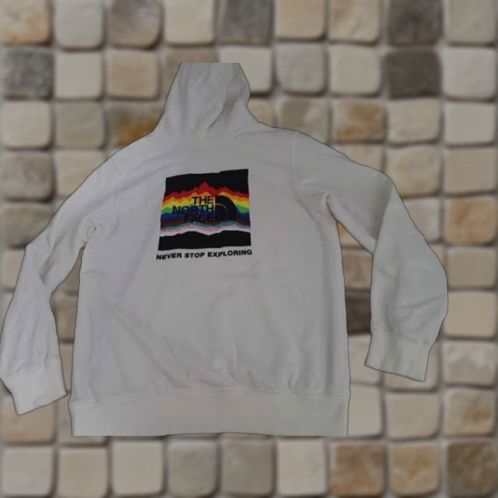 The North Face VINTAGE North Face Sweatshirt Hooded White Logo Large L Unisex Adults Crew Neck Pullover Winter Outdoor Canvas Cotton Sweatshirt Size US L / EU 52-54 / 3 - 1 Thumbnail