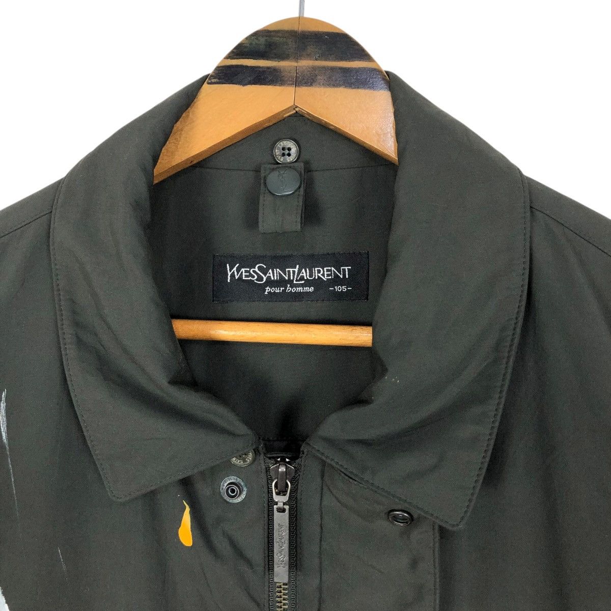 Yves Saint Laurent Yves Saint Laurent Pour Homme Big Logo Paint Splatter Parka Size US L / EU 52-54 / 3 - 8 Thumbnail