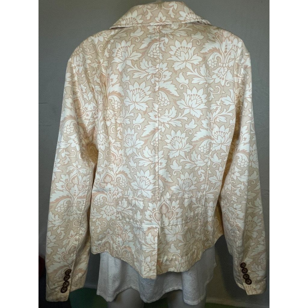 Mossimo Mossimo Womens Structured 2 Button Blazer Beige White Floral Size XL / US 12-14 / IT 48-50 - 11 Thumbnail