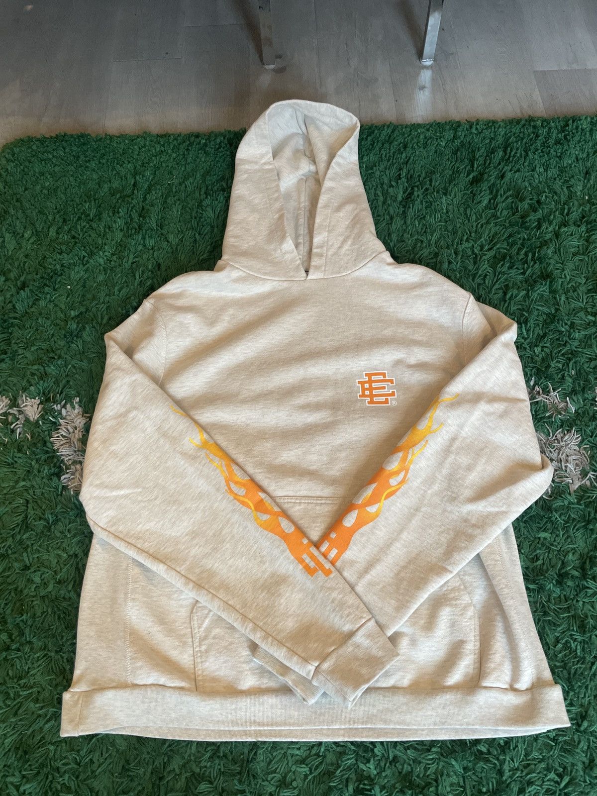 Eric Emanuel Grey/Orange Flame Hoodie L