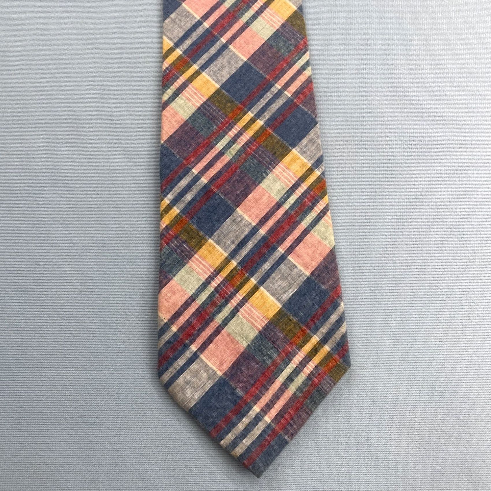 Jos. A. Bank VINTAGE Jos. A Bank Collect Cotton Hand-Made USA Plaid Tie Texture Vtg Necktie 4x58" Cap Size ONE SIZE - 7 Thumbnail