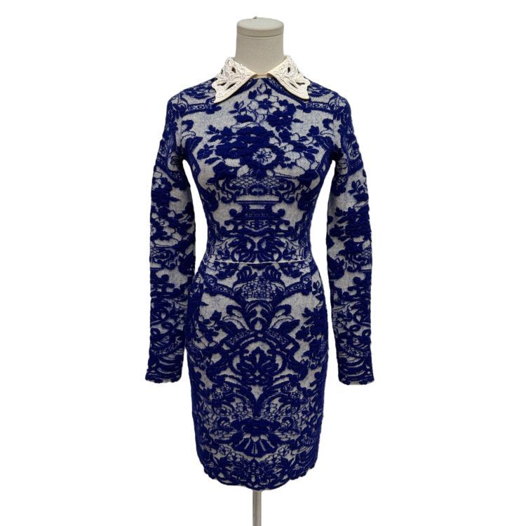 Valentino Valentino Beaded Collar Floral Midi Dress Size XS Size XS / US 0-2 / IT 36-38 - 1 Thumbnail