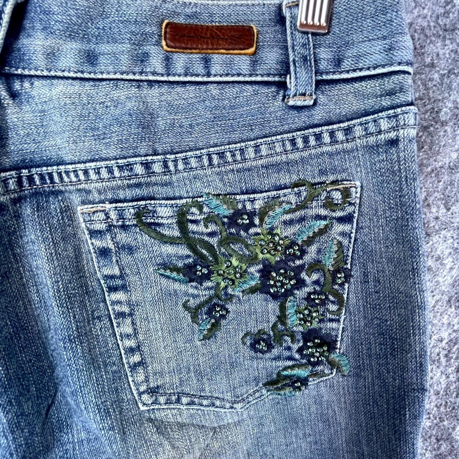 Calvin Klein VTG Calvin Klein Jeans Womens 10 Straight Embroider Trousers Size 32" / US 10 / IT 46 - 3 Thumbnail