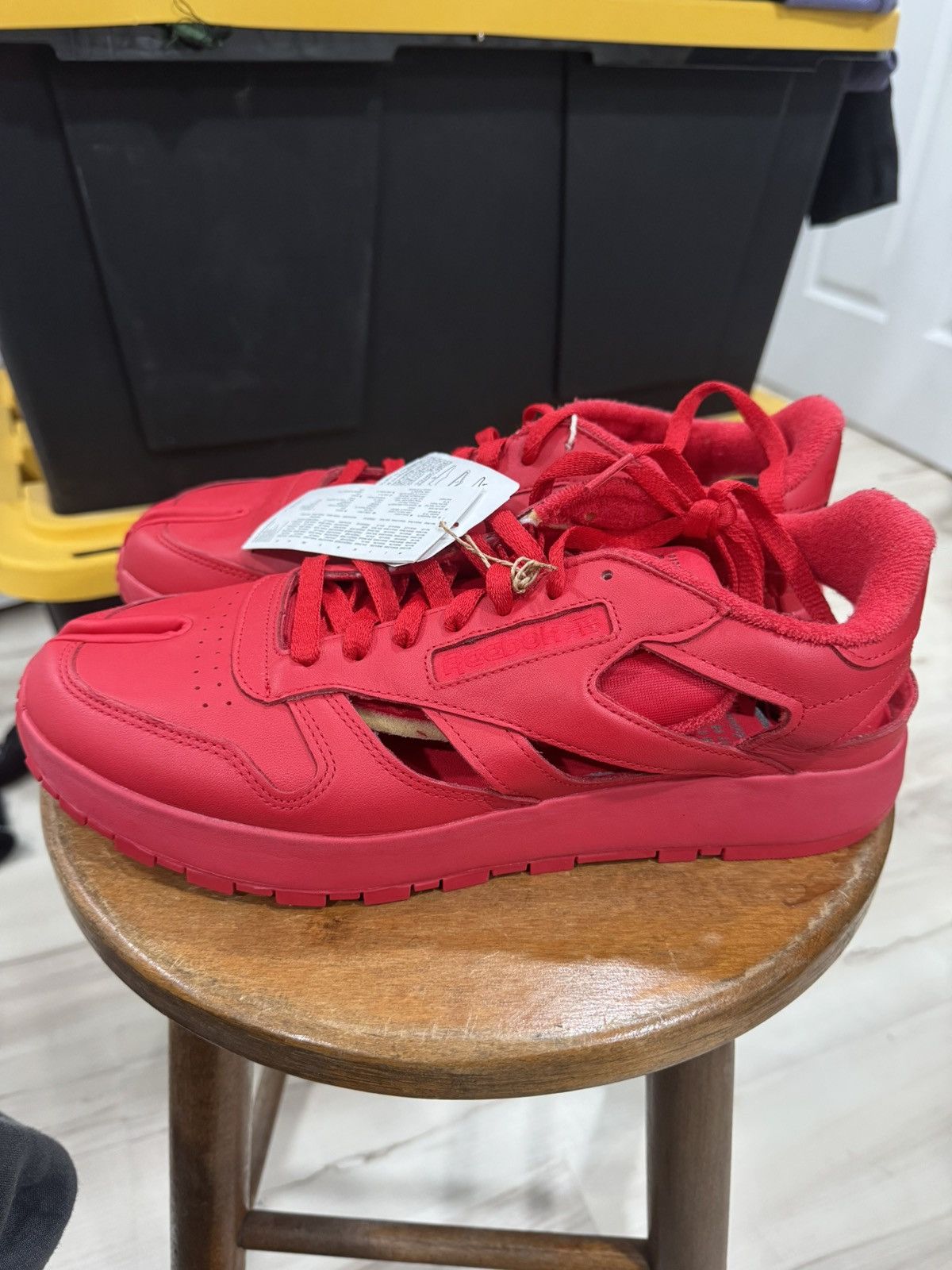Maison Margiela × Reebok Reebok X Margiela Classic Leather Tabi Low (Red) Size US 11.5 / EU 44-45 - 4 Thumbnail