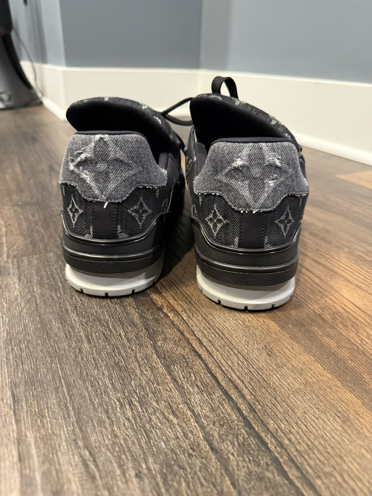 Louis Vuitton Louis Vuitton LV Trainer Black Monogram Denim Size US 12 / EU 45 - 4 Thumbnail