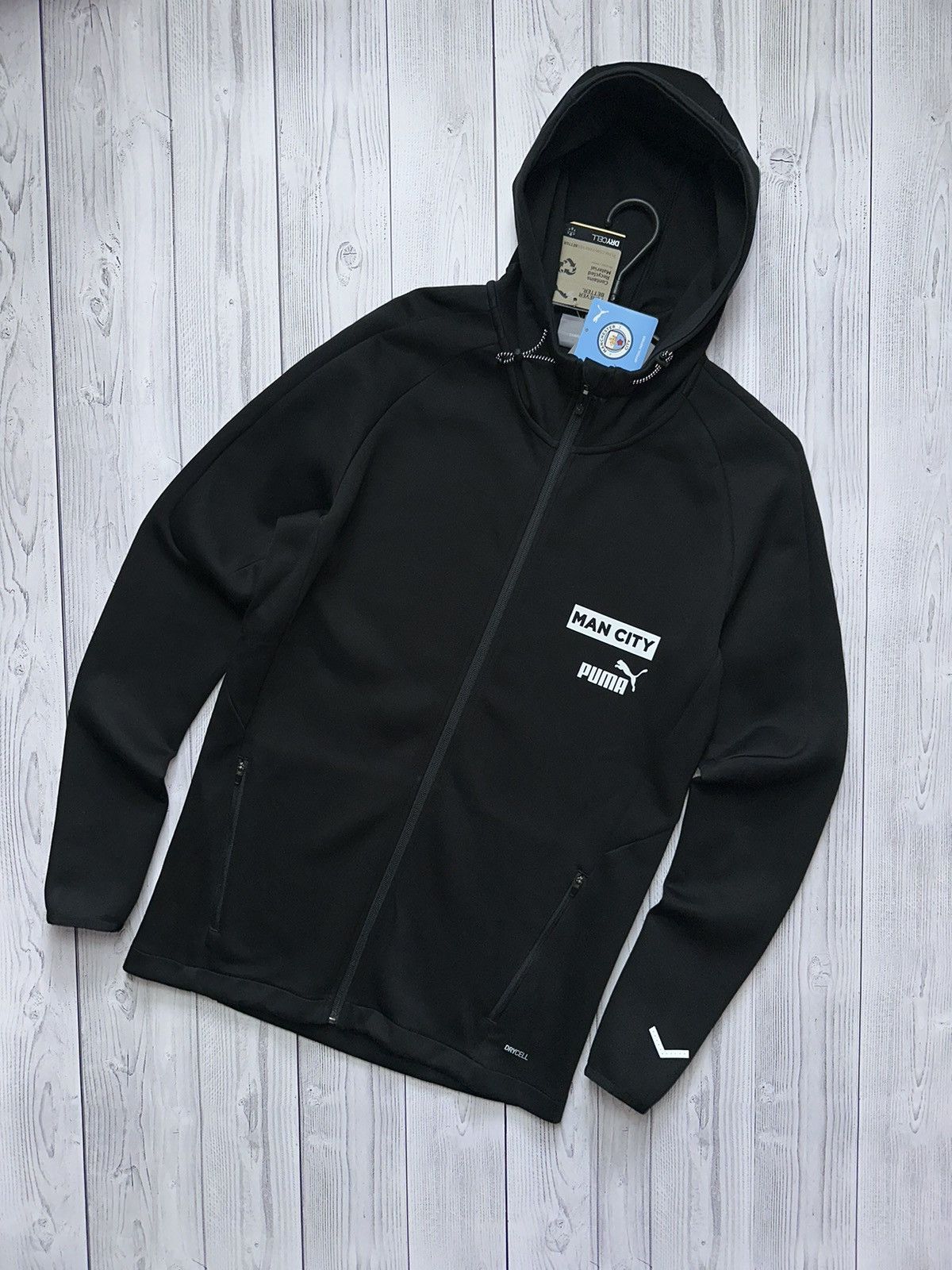 Puma x Manchester City soccer zip hoodie black drill tech M