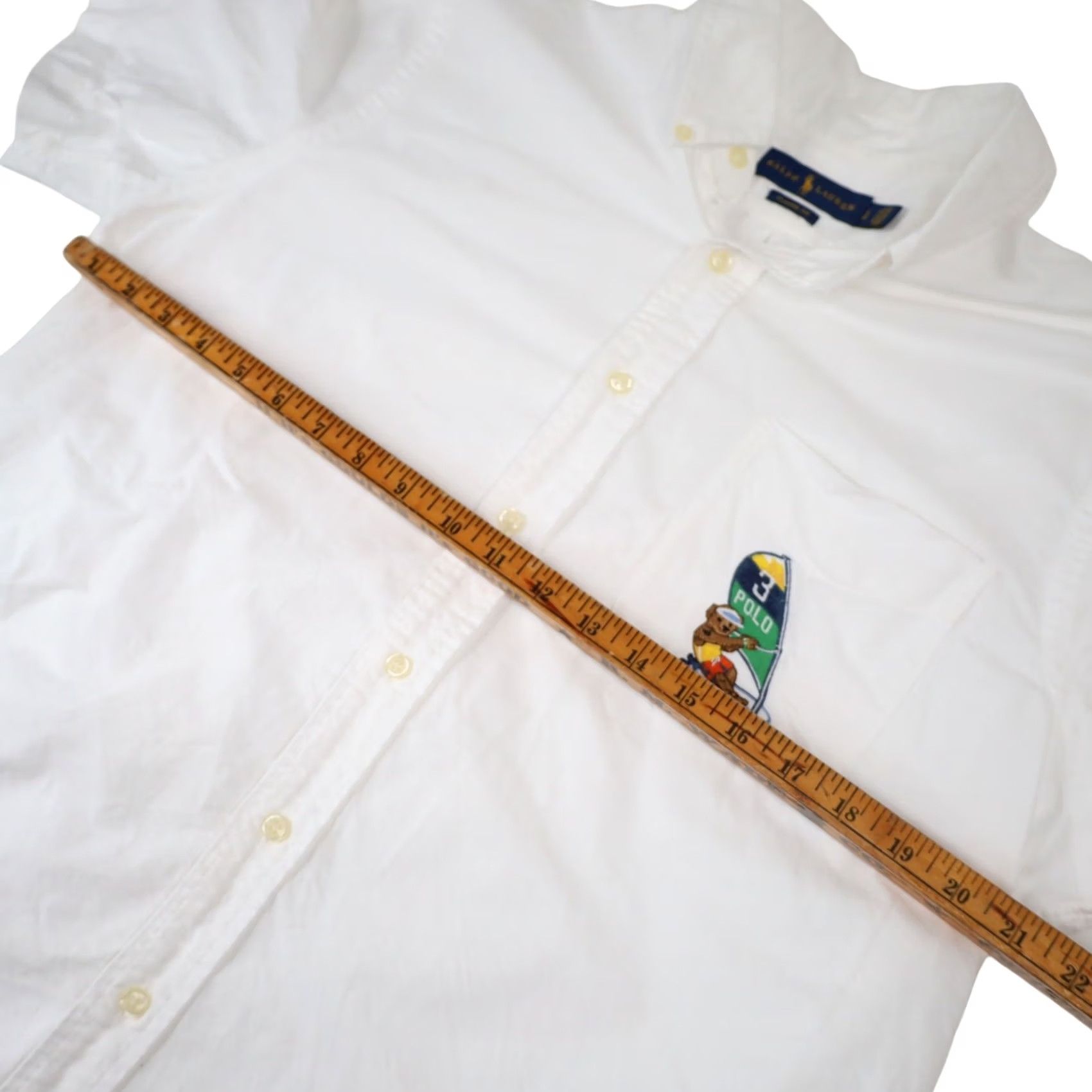 Polo Ralph Lauren VINTAGE Polo Ralph Lauren Shirt Surfing Bear Button Up White Mens Small Short Sleeve Size US S / EU 44-46 / 1 - 7 Thumbnail