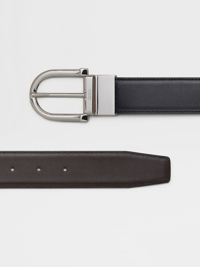 Ermenegildo Zegna o1s1rm0425 RZPJ45 Size: 120 / Belt in Black Size 44 - 2 Thumbnail