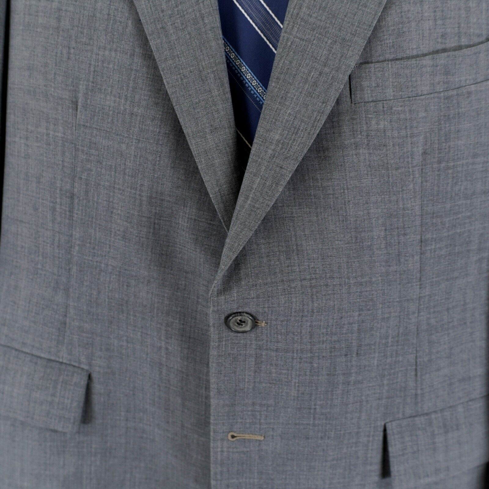 Tom James Tom James Gray W/ Hint Of Blue Wool 2 Button Blazer 38S Size 38S - 5 Thumbnail