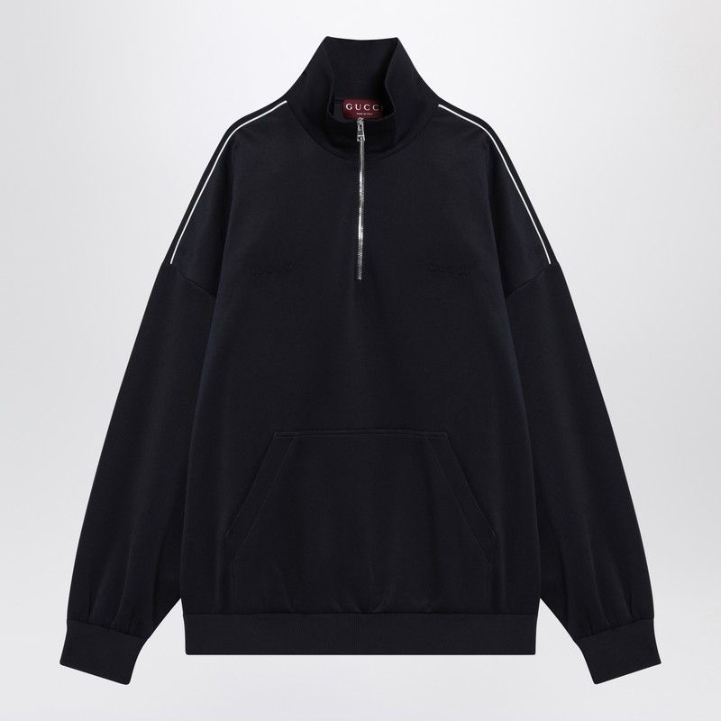 Gucci Gucci Navy Blue Sweatshirt In Technical Jersey Size US M / EU 48-50 / 2 - 1 Thumbnail