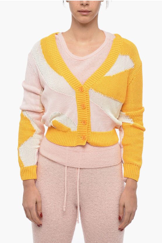 image of MCM See Through Inserts Cotton Cardigan, Women's (Size Small)