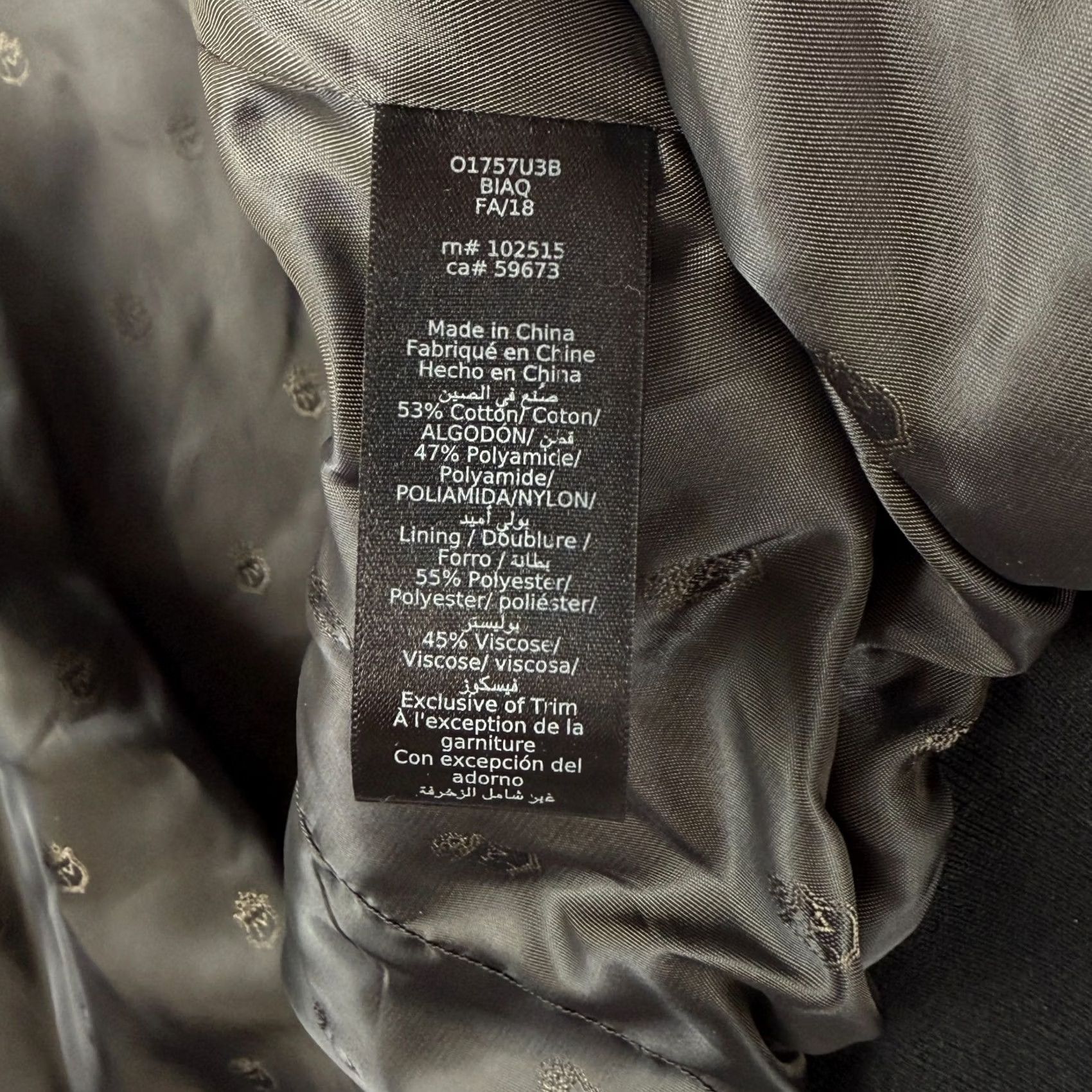 John Varvatos John Varvatos USA Mens Large Bomber Jacket Full Zip Black Nylon Cotton Size US L / EU 52-54 / 3 - 3 Thumbnail