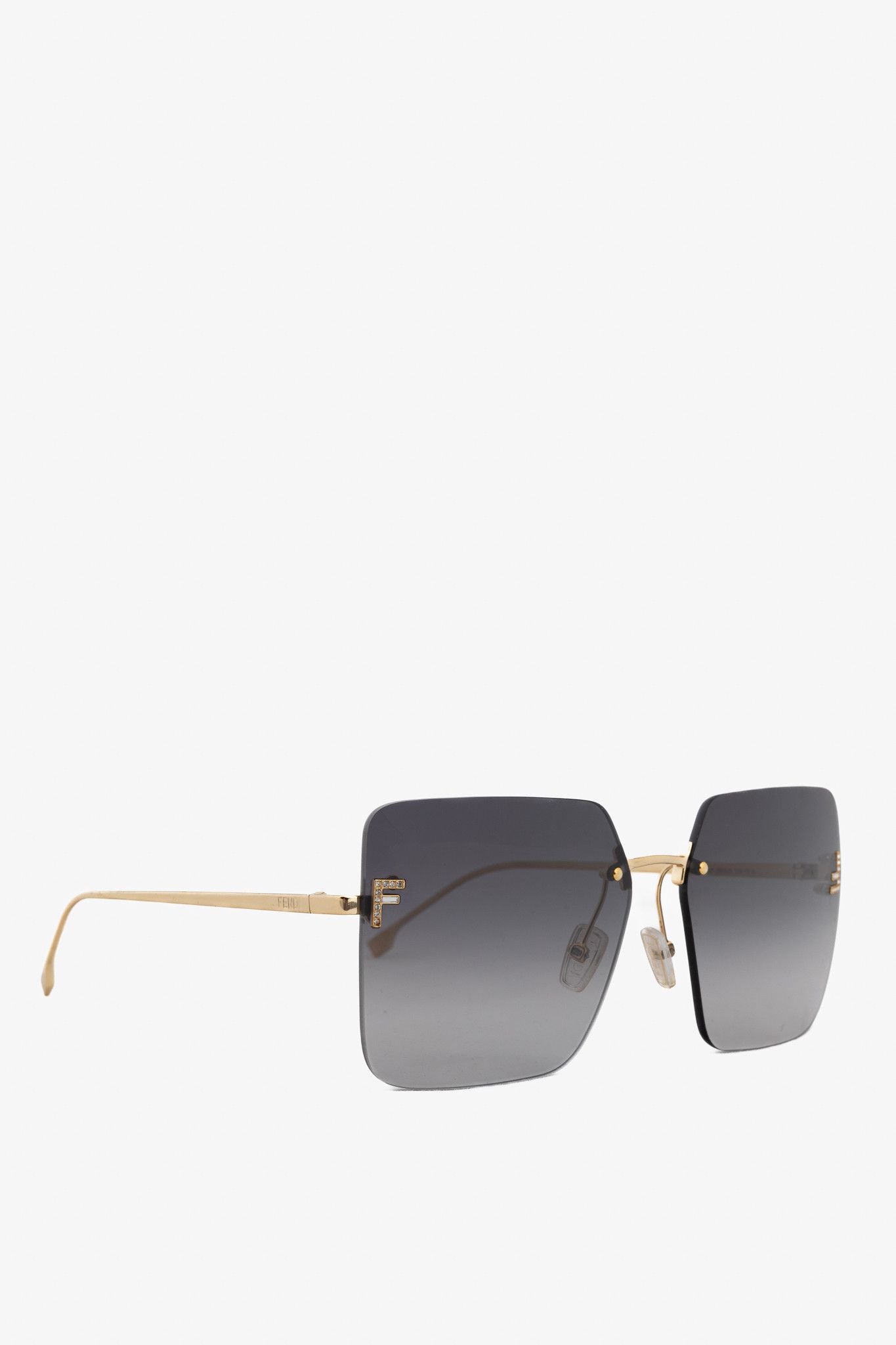 Fendi Fendi First FE4082US Gold-Tone FF-Crystal Square Sunglasses Size ONE SIZE - 1 Thumbnail