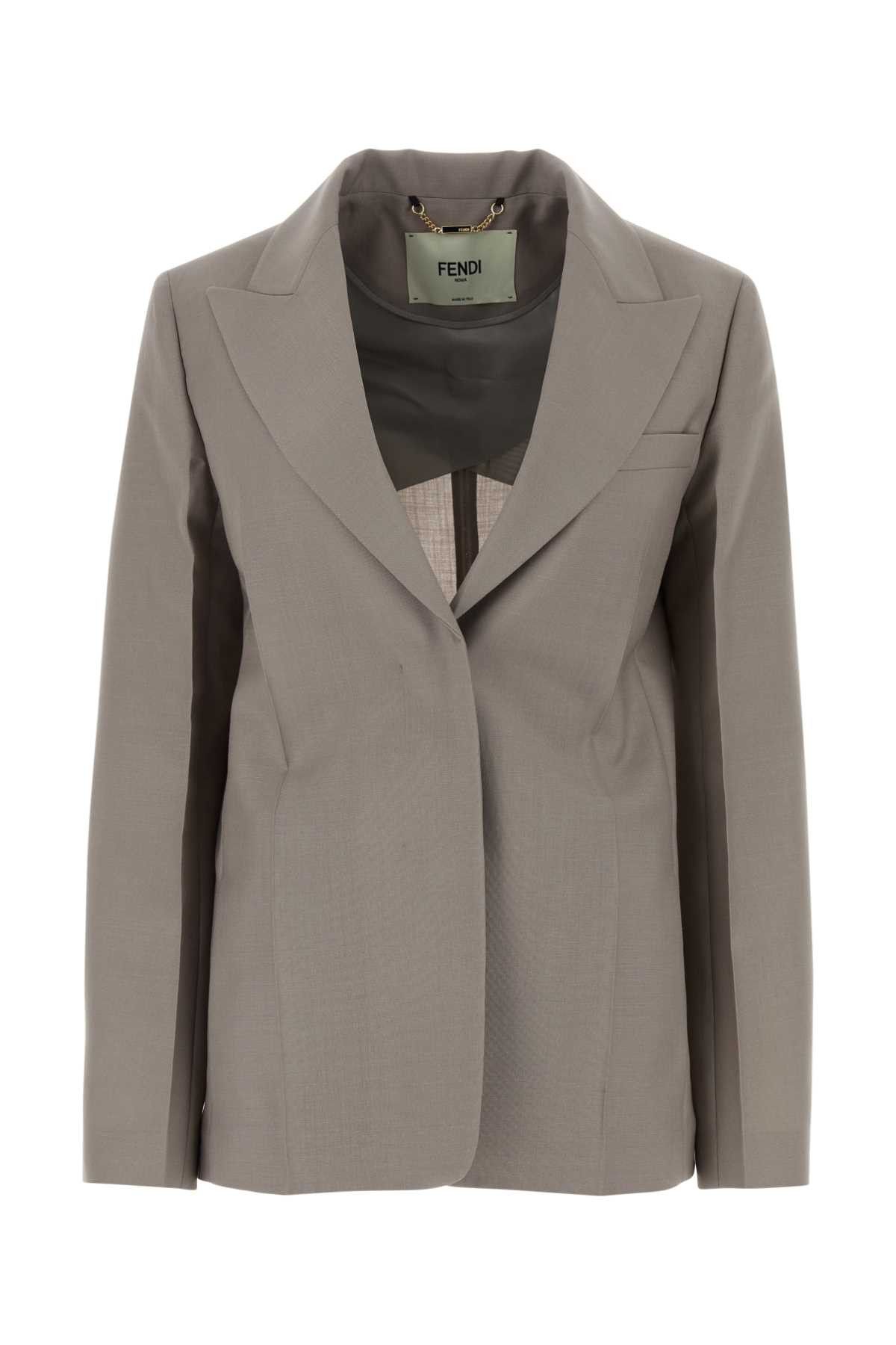 Fendi Dove Grey Mohair Blend Blazer Size S / US 4 / IT 40 - 1 Thumbnail