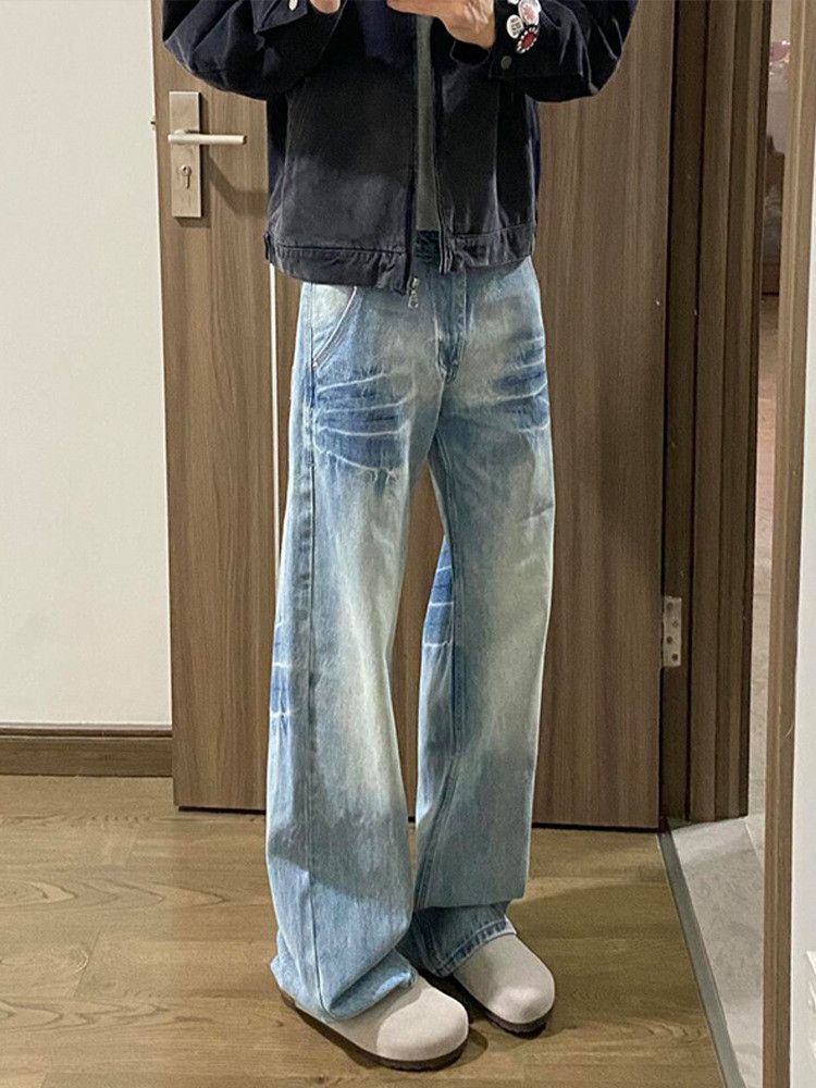 Japanese Brand Men's American street cleanfit scimitar flared washed jeans Size US 32 / EU 48 - 2 Thumbnail
