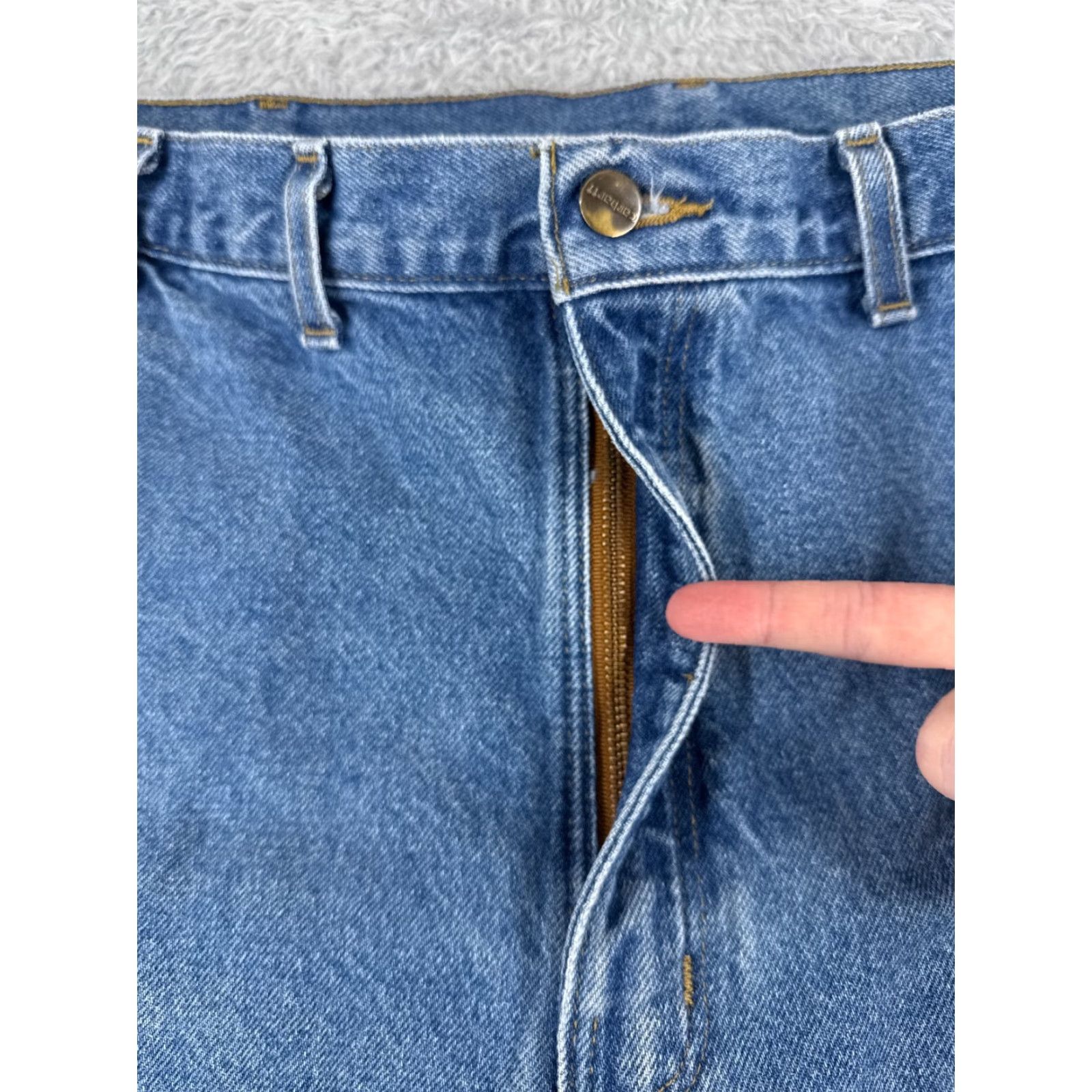 Carhartt Carhartt Jeans Adult 48 Blue Denim Relaxed Fit 100% Cotton Straight 42x30 Size US 32 / EU 48 - 5 Thumbnail
