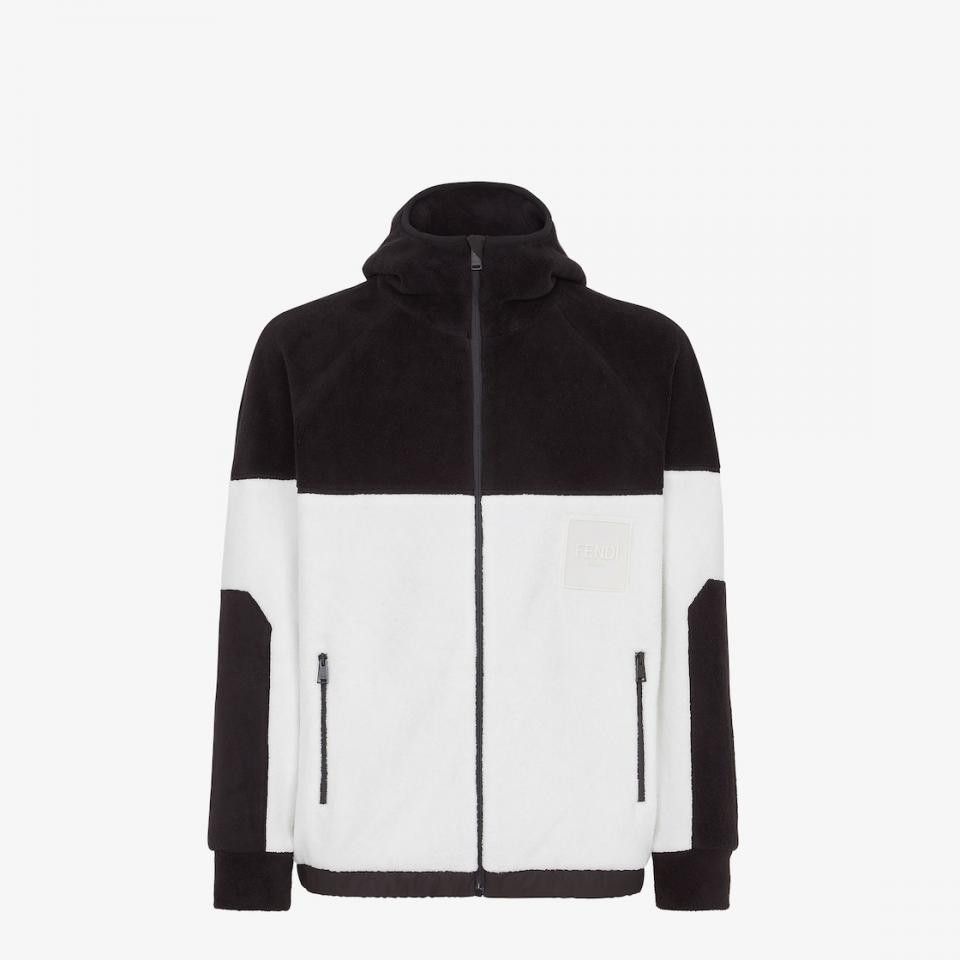image of Fendi O1W1Db10324 Sweatshirt With Zip In White/black, Men's (Size Medium)