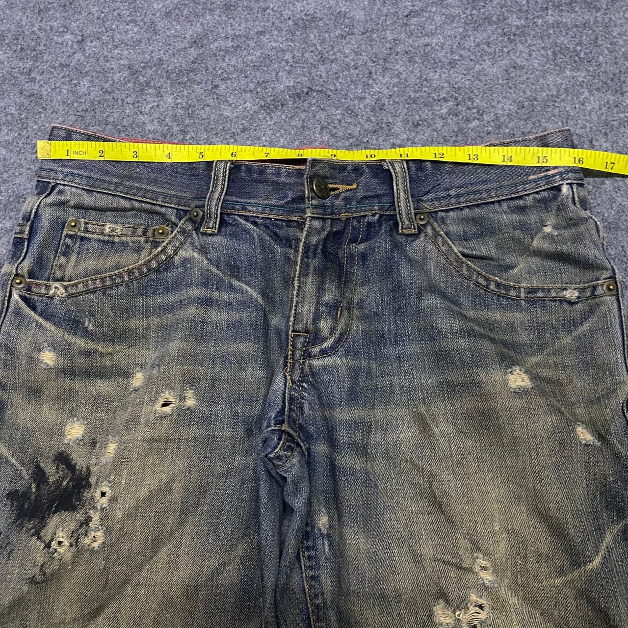If Six Was Nine 💥Best Offer💥Vintage Midas Punk Distressed Denim Size 31" - 3 Thumbnail