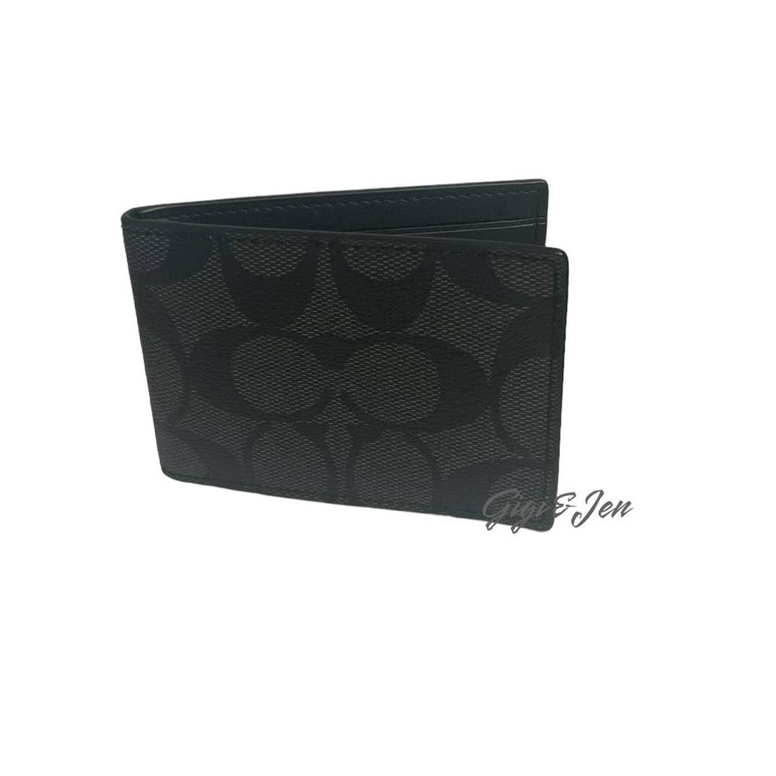 Coach small card holder Qb/Charcoal/Black Multi new