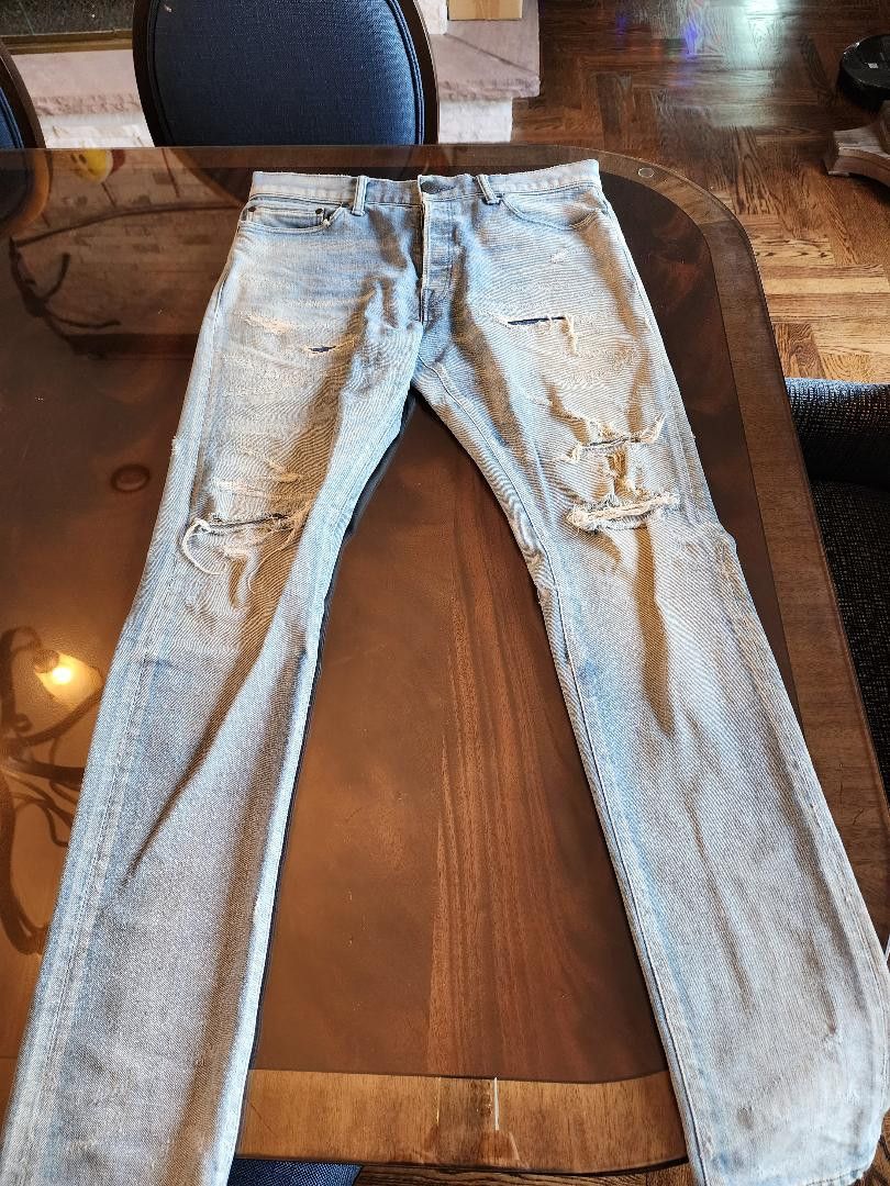 image of John Elliott x Mr P John Elliot X Mr. Porter Collab Denim Jeans in Blue, Men's (Size 33)