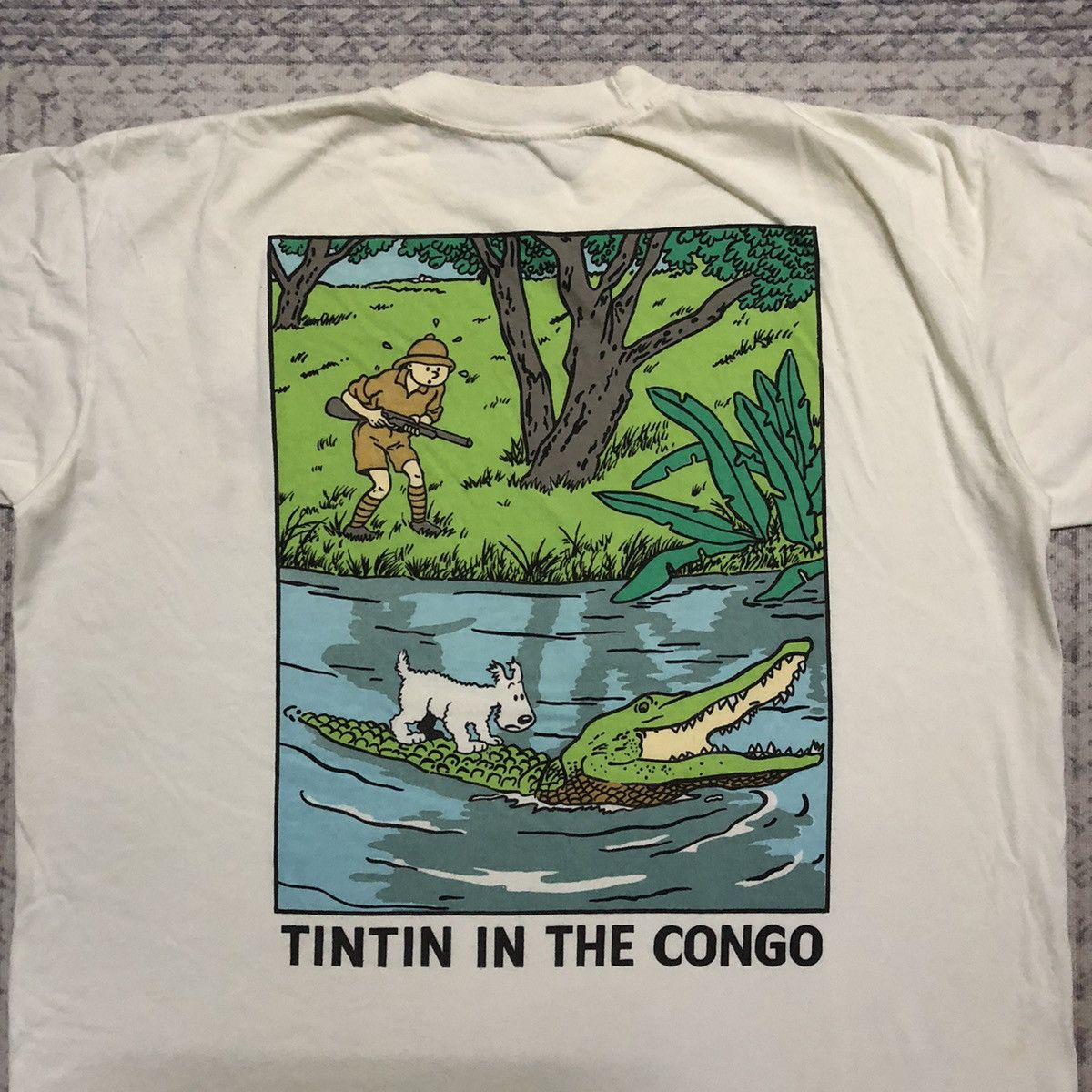 Cartoon Network Rare Distressed Vintage 90s Tintin in the Congo Cartoon Tees Size US XL / EU 56 / 4 - 11 Thumbnail