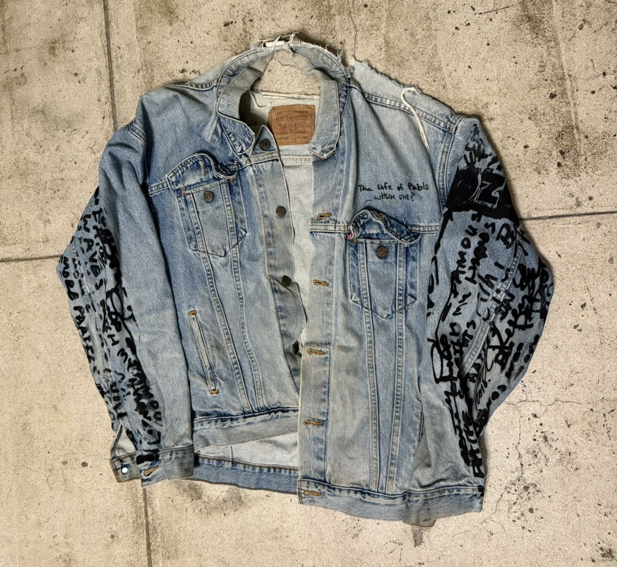 Life of pablo denim jacket hotsell