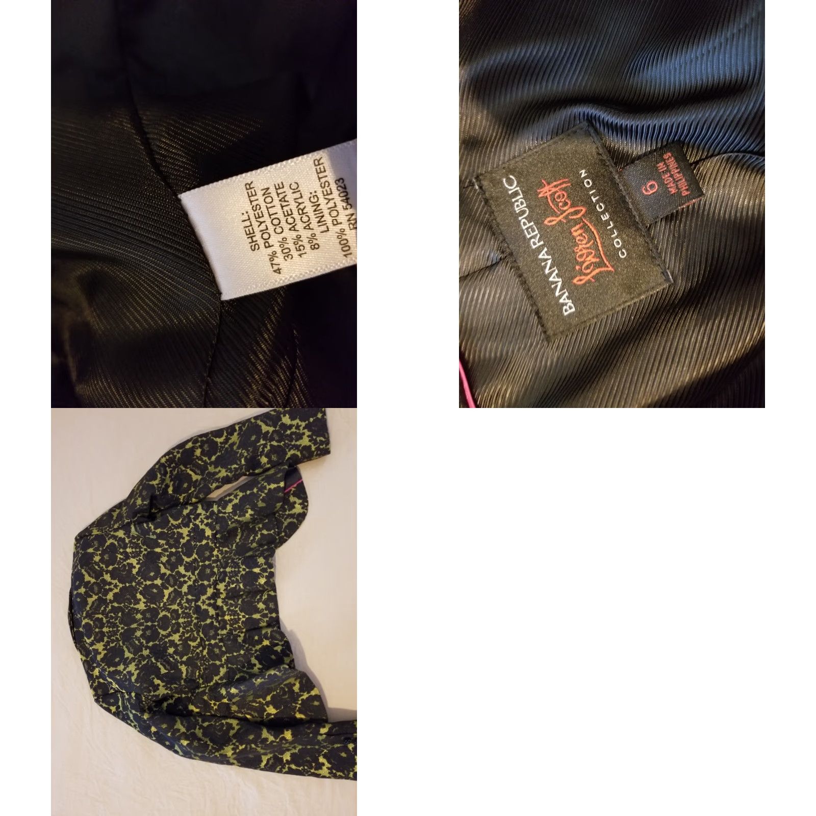 Banana Republic Womens Banana Republic Blazer 6 Yellow Cotton Blend Jacket L'Wren Scott Black Basic Jacket Women Mens Girls Size M / US 6-8 / IT 42-44 - 8 Thumbnail