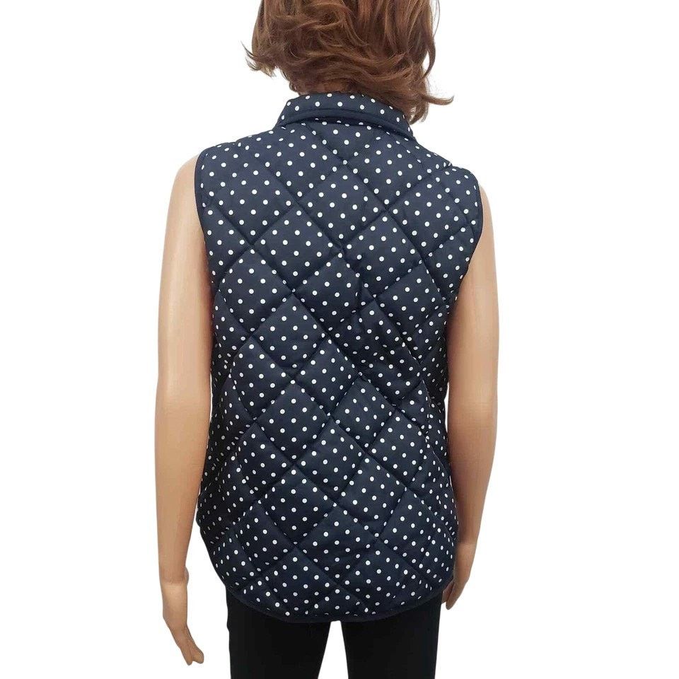 J.Crew J. Crew Polka Dot Quilted Puffer Vest Full zip up Pockets S Size S / US 4 / IT 40 - 5 Thumbnail