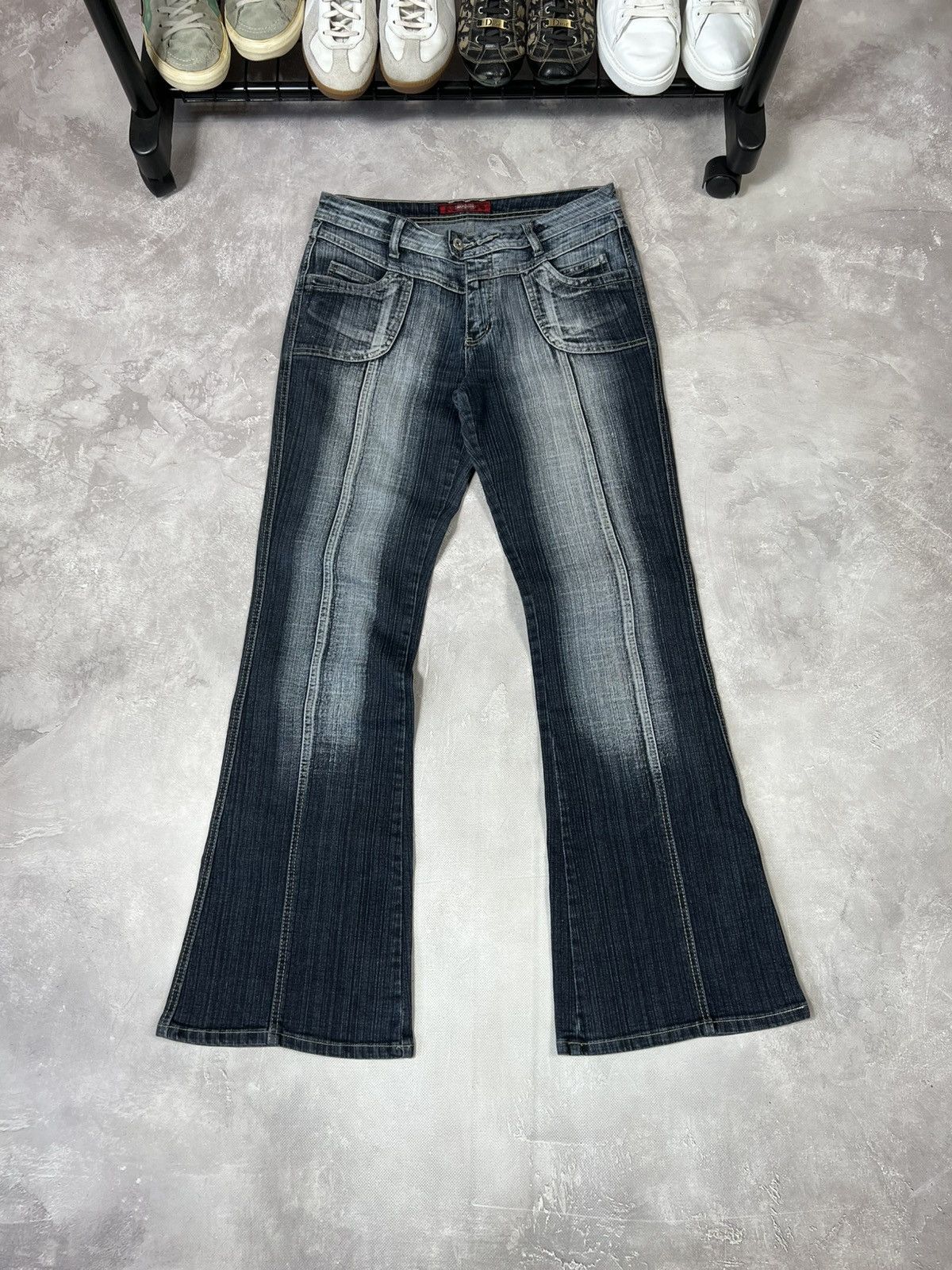 Other VINTAGE Flared IfSixWasNine Style Fade Distressed Pants Size 36" / US 14 / IT 50 - 2 Thumbnail