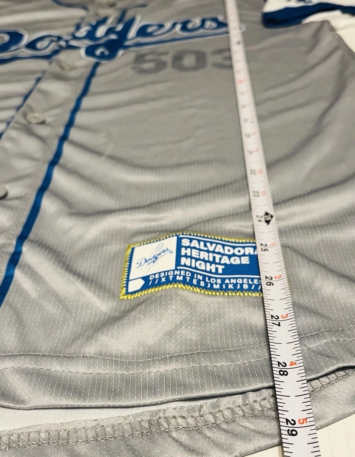 MLB LA Dodgers Salvadoran Heritage Night Salvador SGA Jersey Size US M / EU 48-50 / 2 - 5 Thumbnail