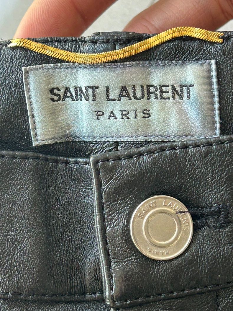 Yves Saint Laurent Saint Laruent Pure black sheepskin motorcycle leather pants Size US 30 / EU 46 - 2 Thumbnail