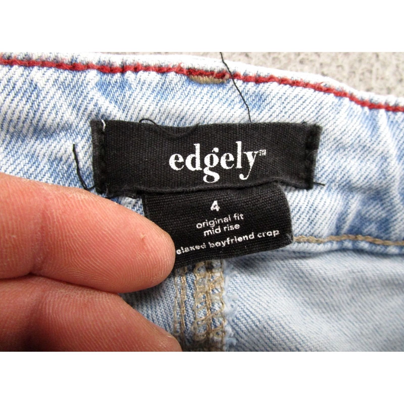 Vintage Maurices Boyfriend Womens 4 Blue Edgely Relaxed Crop Original Fit Mid Rise Size Distressed Size ONE SIZE - 3 Thumbnail