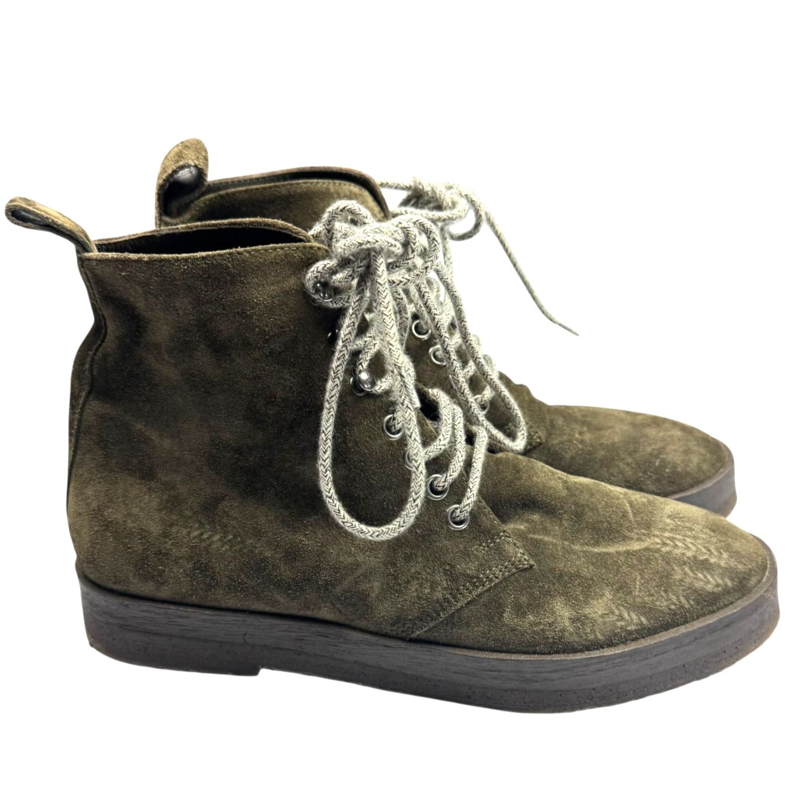 Vintage Jenni Kayne Boots Womens 37 EU 6.5 US Brown Suede Chukka Lace Up Size US 7 / IT 37 - 4 Thumbnail