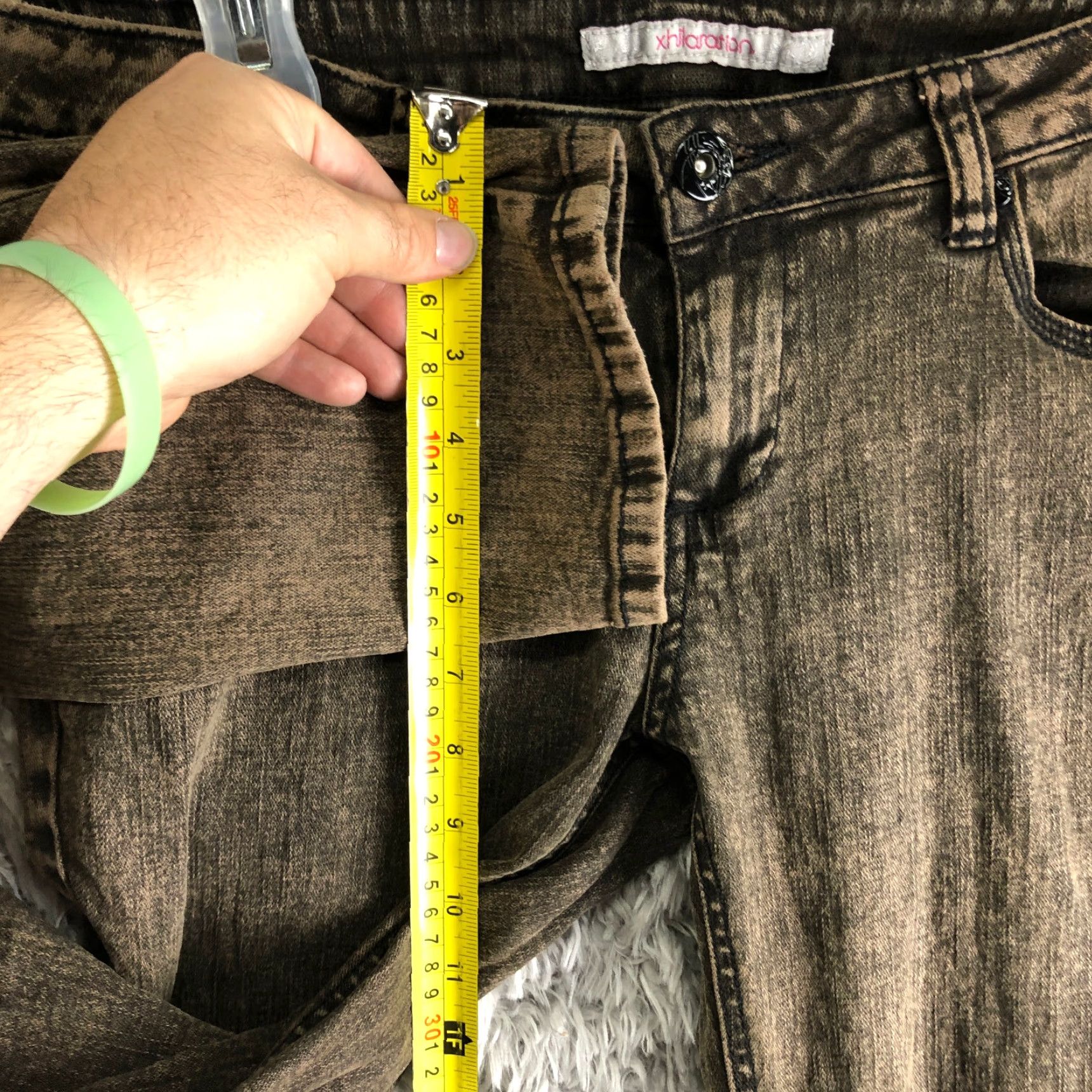 Vintage Xhilaration Jeans Skinny Denim Brown Mid Rise Womens Size 11 Juniors Cotton 30 In Inseam 30 In Zip Size 32" / US 10 / IT 46 - 4 Thumbnail