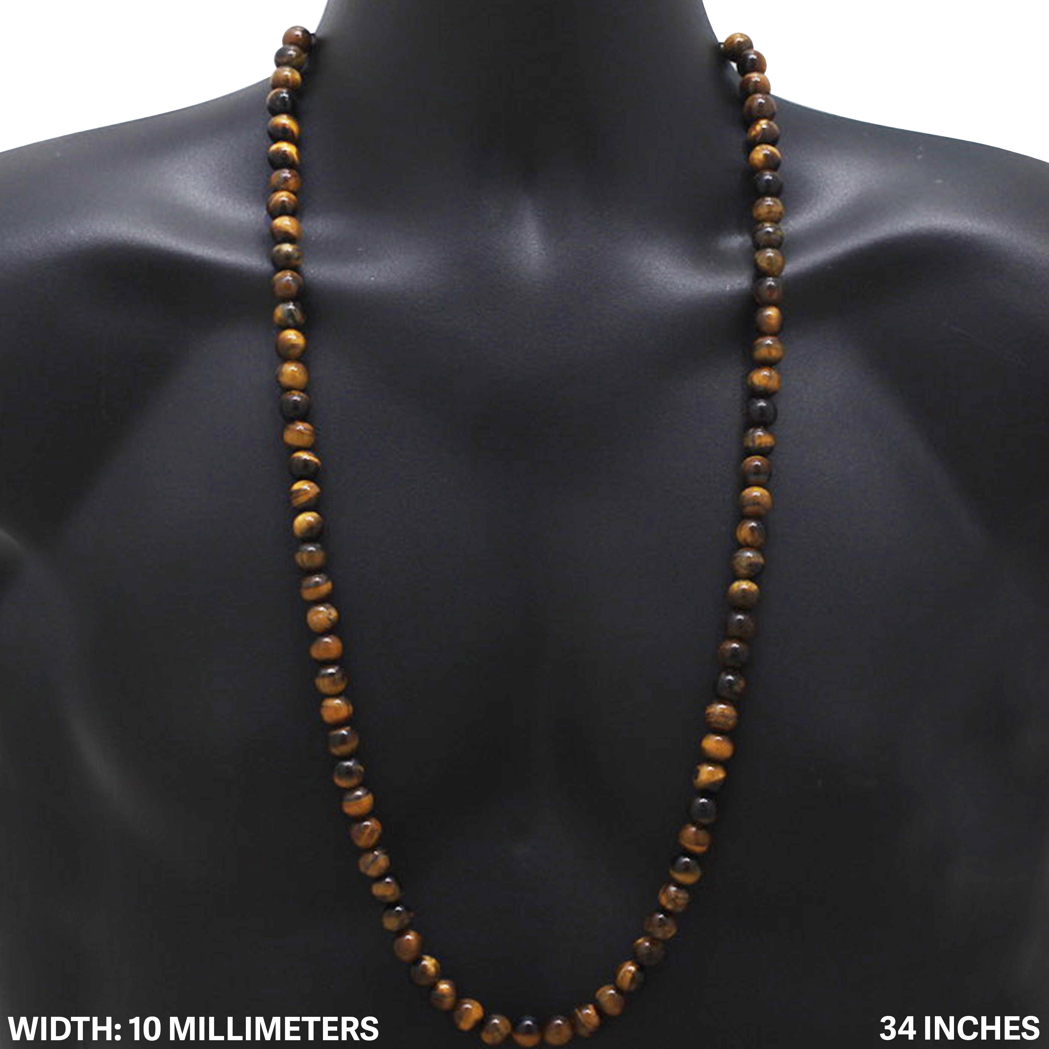 Other 10mm Tiger Eye Beaded Necklace 34” Size ONE SIZE - 1 Thumbnail