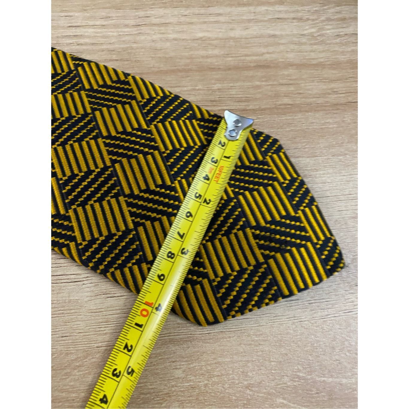 Valextra Renato Balestra Italian Gold and Black Geometric Neck Tie Size ONE SIZE - 9 Thumbnail