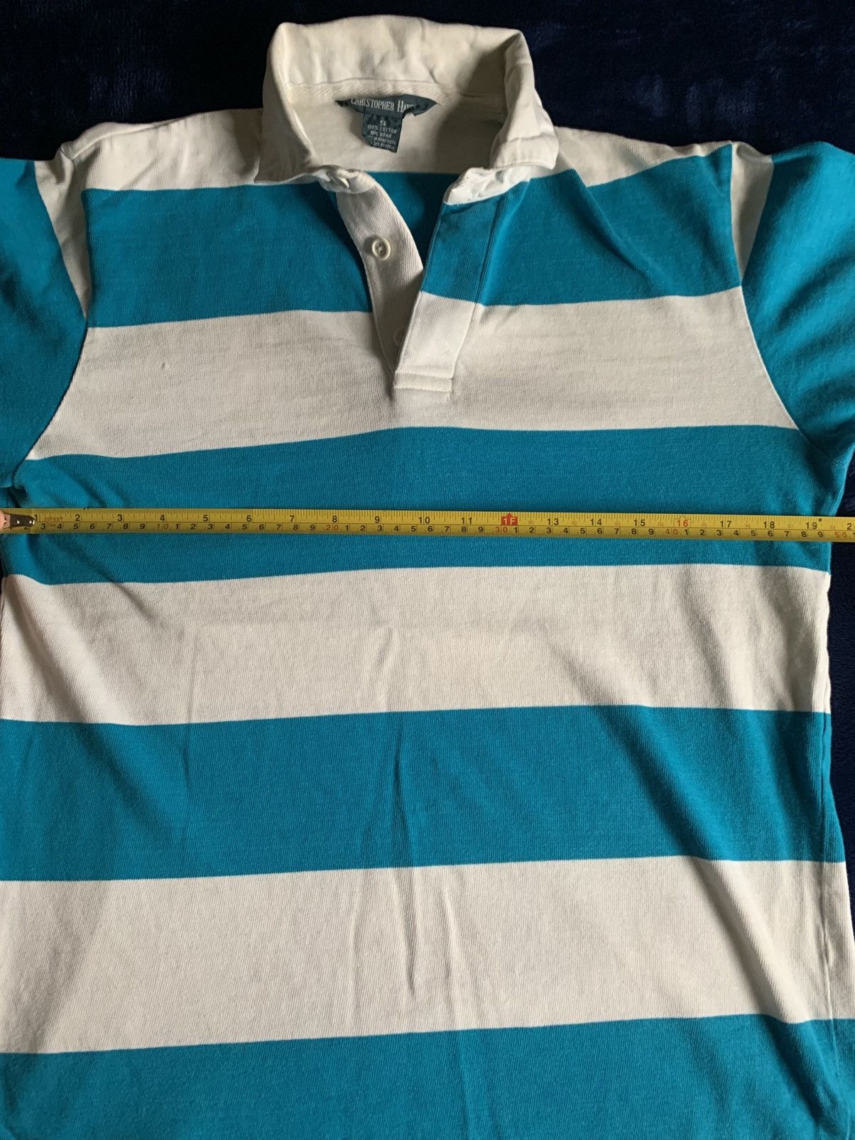 Other White Blue Cyan Striped Polo Sweater Vintage Fashion Street Size US M / EU 48-50 / 2 - 3 Thumbnail