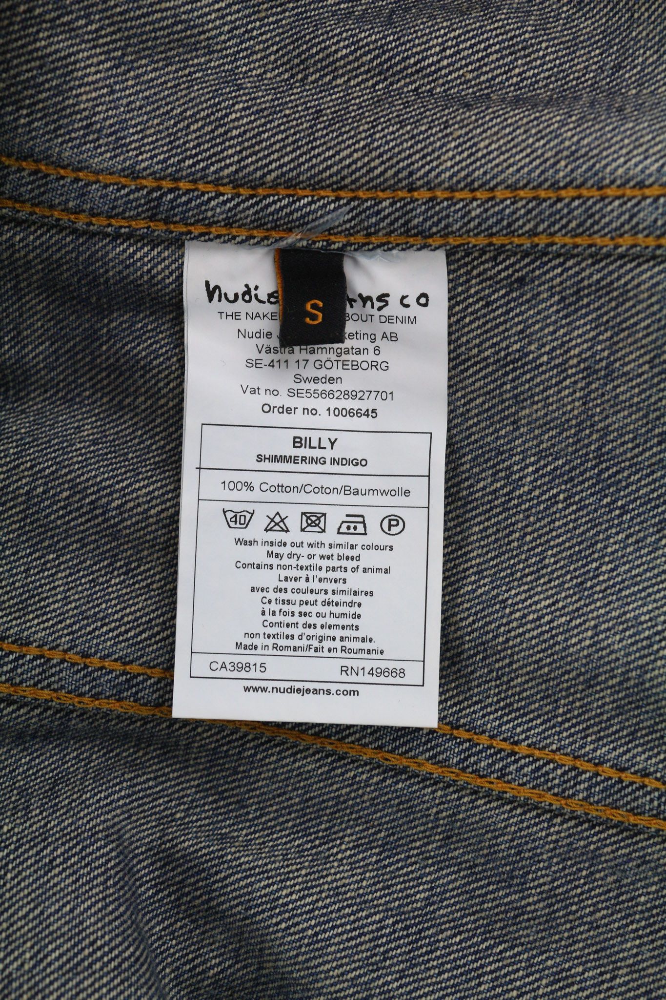 Nudie Jeans BILLY S Shimmering Indigo Washed Ripped Polo Jacket 82488 Size US S / EU 44-46 / 1 - 7 Thumbnail