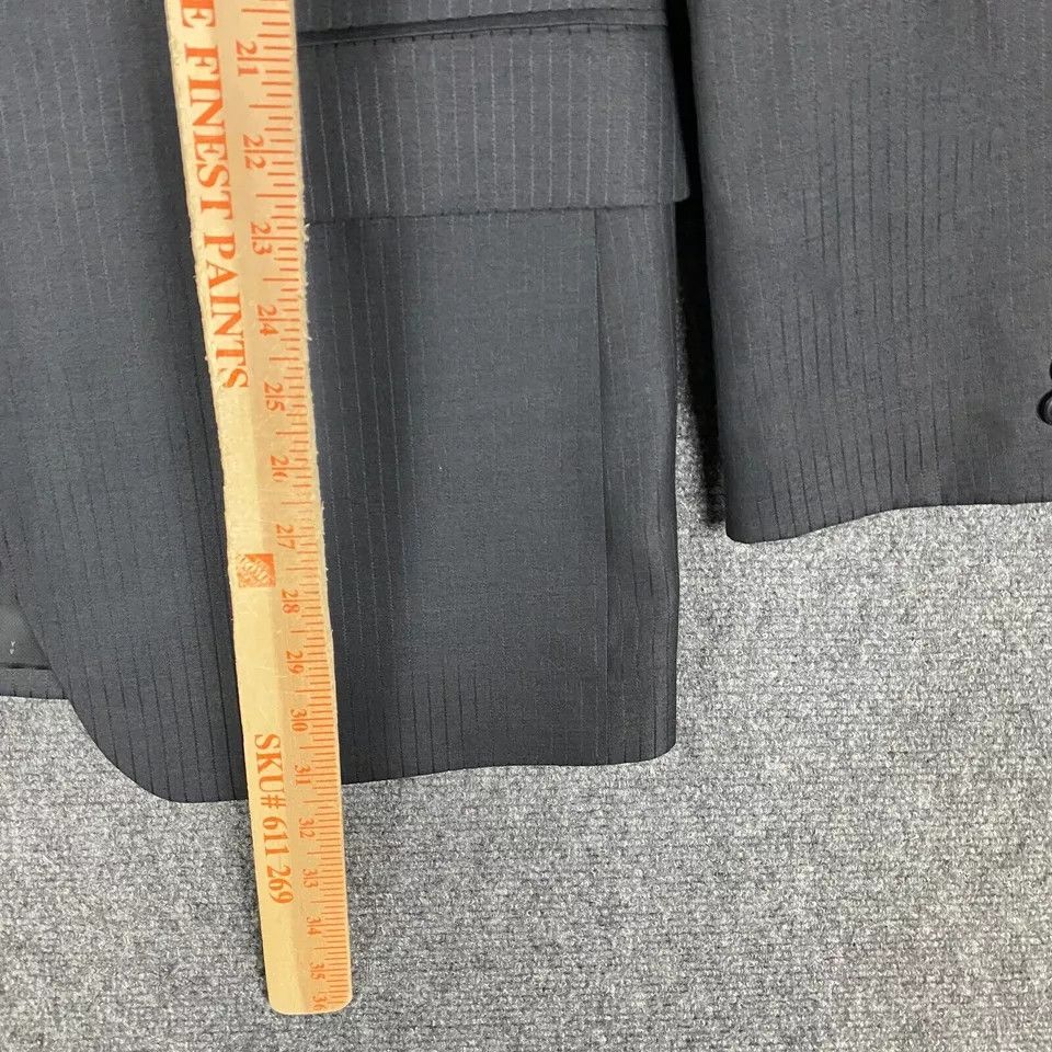 Other Angelo Rossi Blazer Suit Men's 40R Gray Striped Polyester Size 40R - 4 Thumbnail