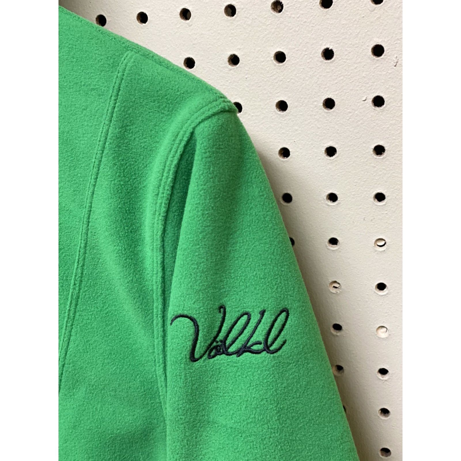 Vintage Volkl Pure Fleece Zip Up Hooded Jacket Women’s 12 Green Regular Front Full Zip Casual Winter Spring Fall Mens Womens Girls Boys Size XL / US 12-14 / IT 48-50 - 4 Thumbnail