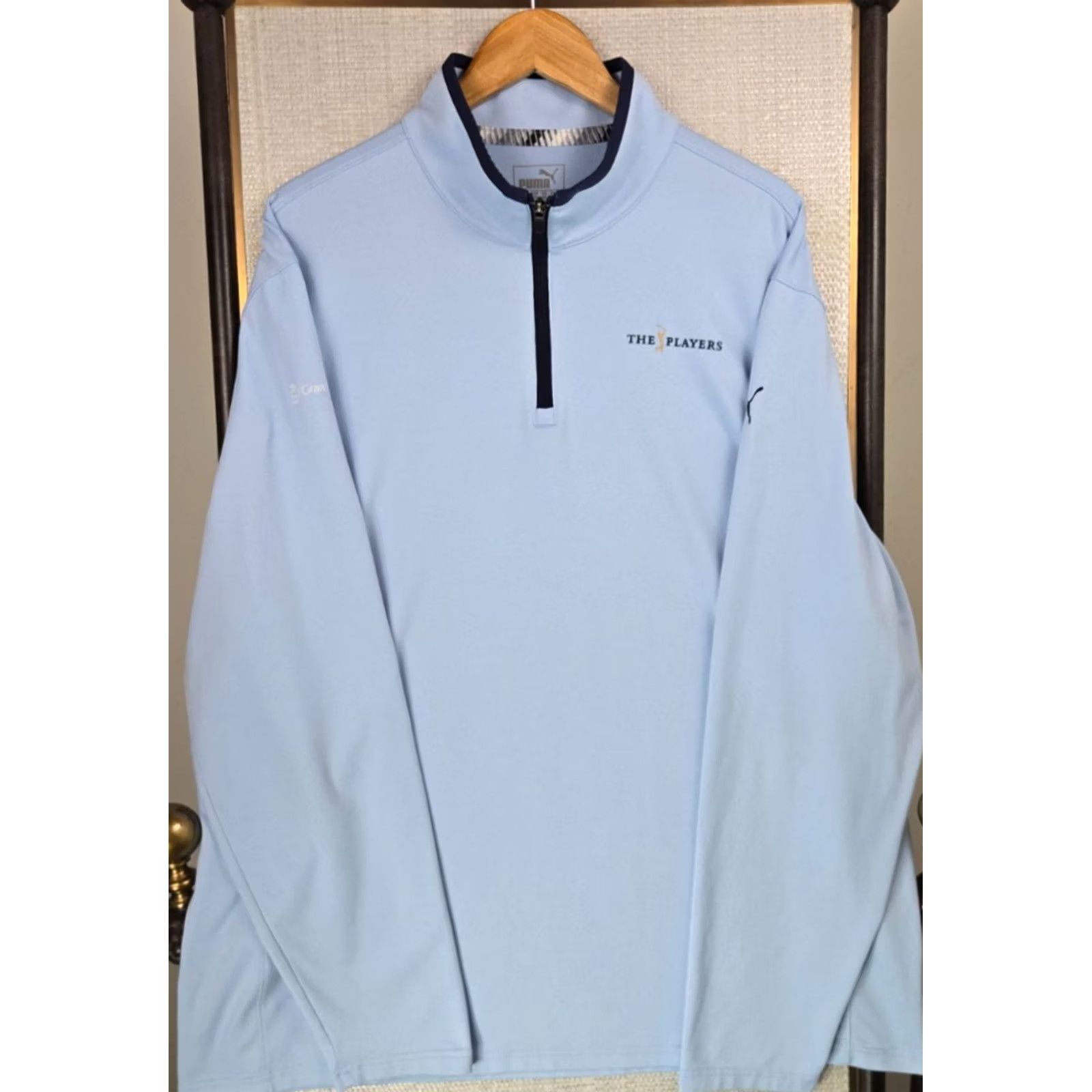 Puma PUMA Pullover Mens 2XL Blue THE PLAYERS Zip Cloud Spun Performance Sawgrass Size US XXL / EU 58 / 5 - 2 Thumbnail
