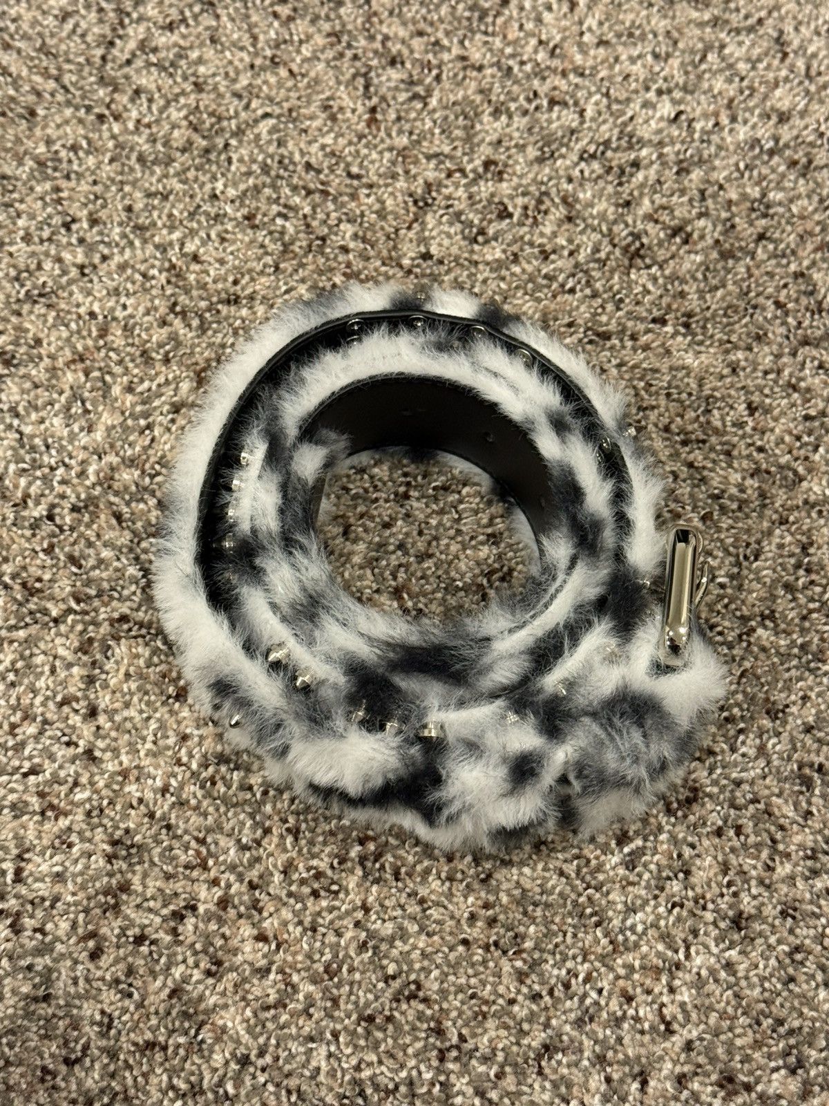 Kim Krueger × Playboi Carti Kim Krueger Studded Leopard Fur Belt