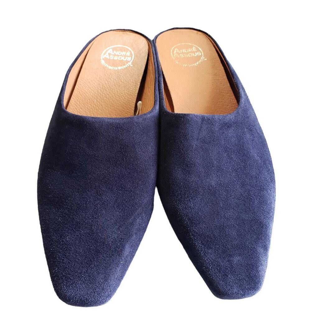 Designer SH105 Andre Assous Norma Suede Navy Featherweight Flat 9.5 Size US 9.5 / IT 39.5 - 1 Thumbnail