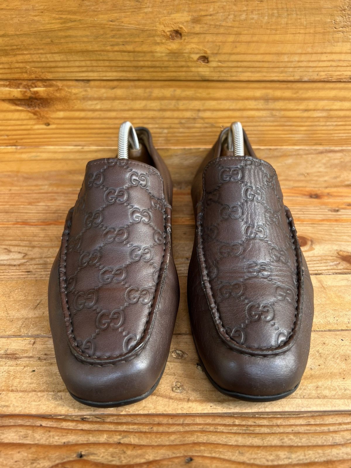 Gucci Men’s San Marino Leather Gg Guccissima Driving Loafers
